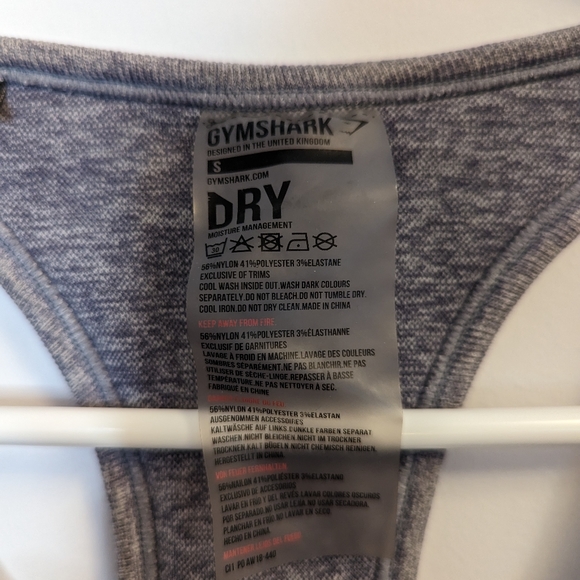 Gymshark Small Fit Seamless Sports Bra in Steel Blue Marl - Picture 2 of 3